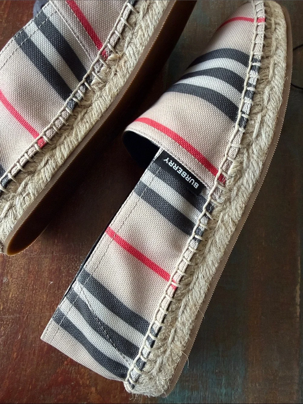 Burberry espadrille waxy photos